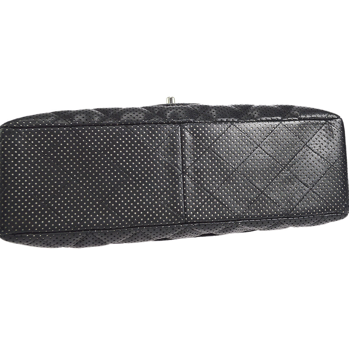 CHANEL 2006-2008 Perforated Classic Flap Jumbo Black