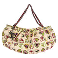 CHANEL 2005-2006 Heart Printed Handbag Pink Canvas