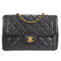 CHANEL 1994-1996 Border Flap Medium Black Lambskin