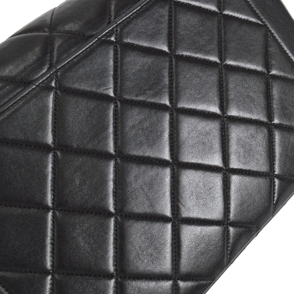 CHANEL 1994-1996 Border Flap Medium Black Lambskin