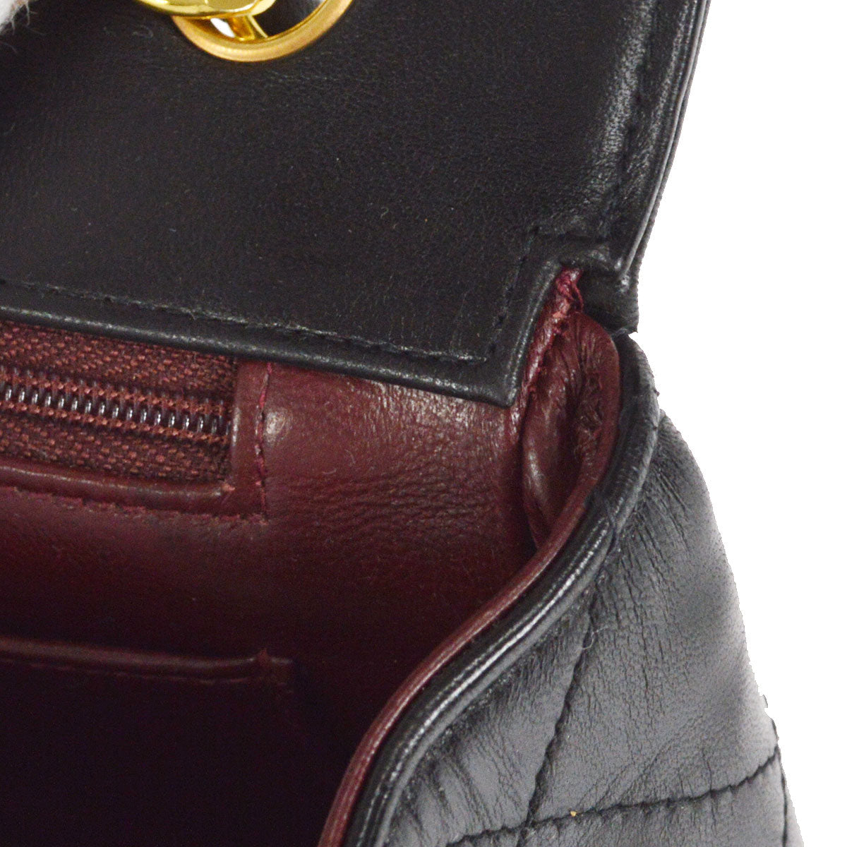 CHANEL 1994-1996 Border Flap Medium Black Lambskin