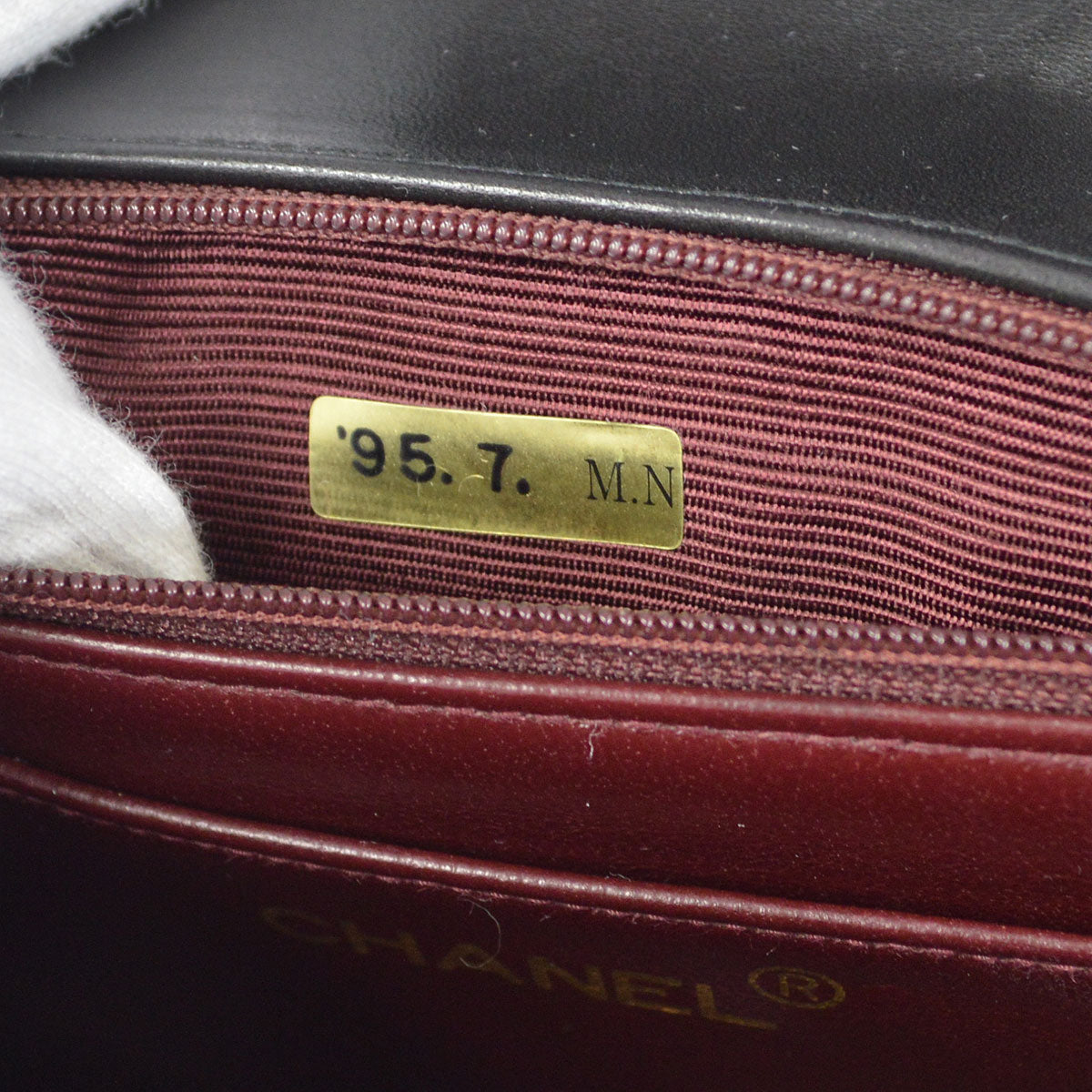 CHANEL 1994-1996 Border Flap Medium Black Lambskin