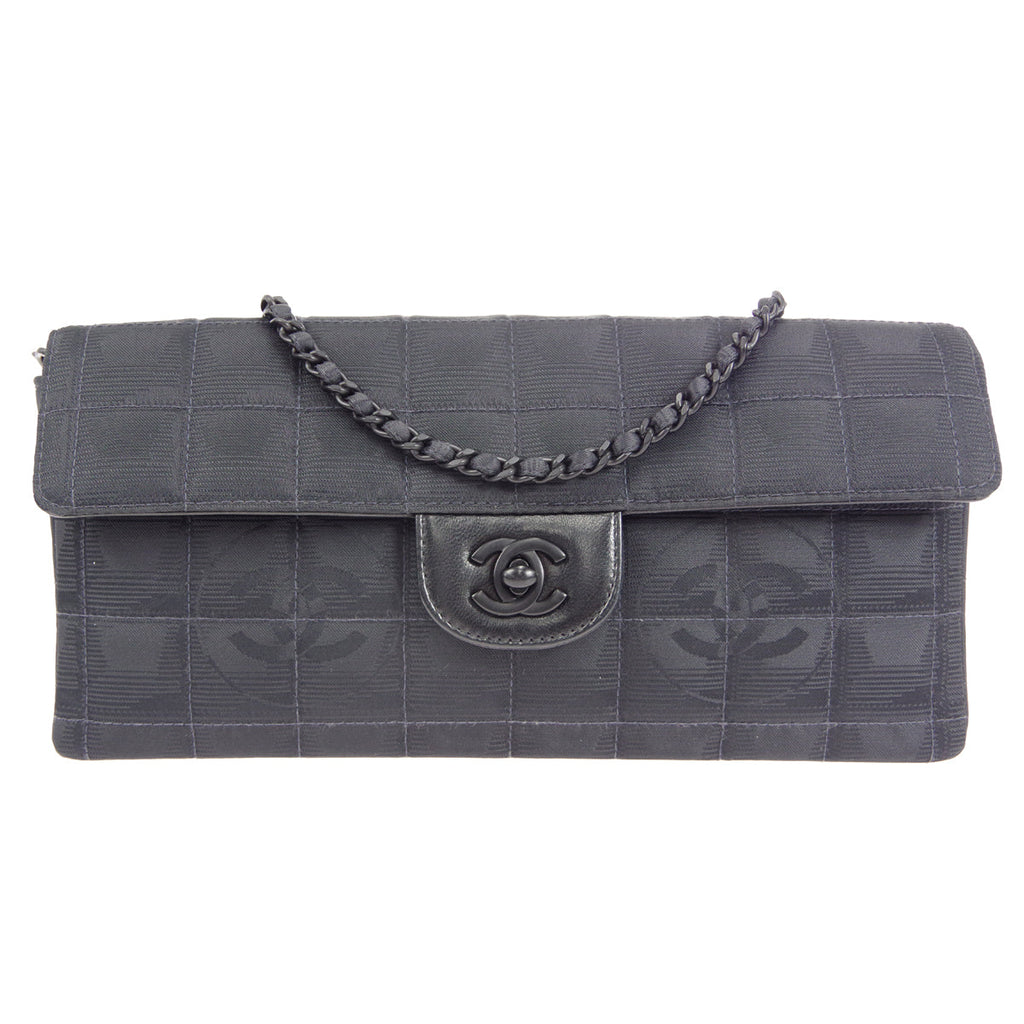 CHANEL 2000-2001 New Travel Line East West Black Jacquard