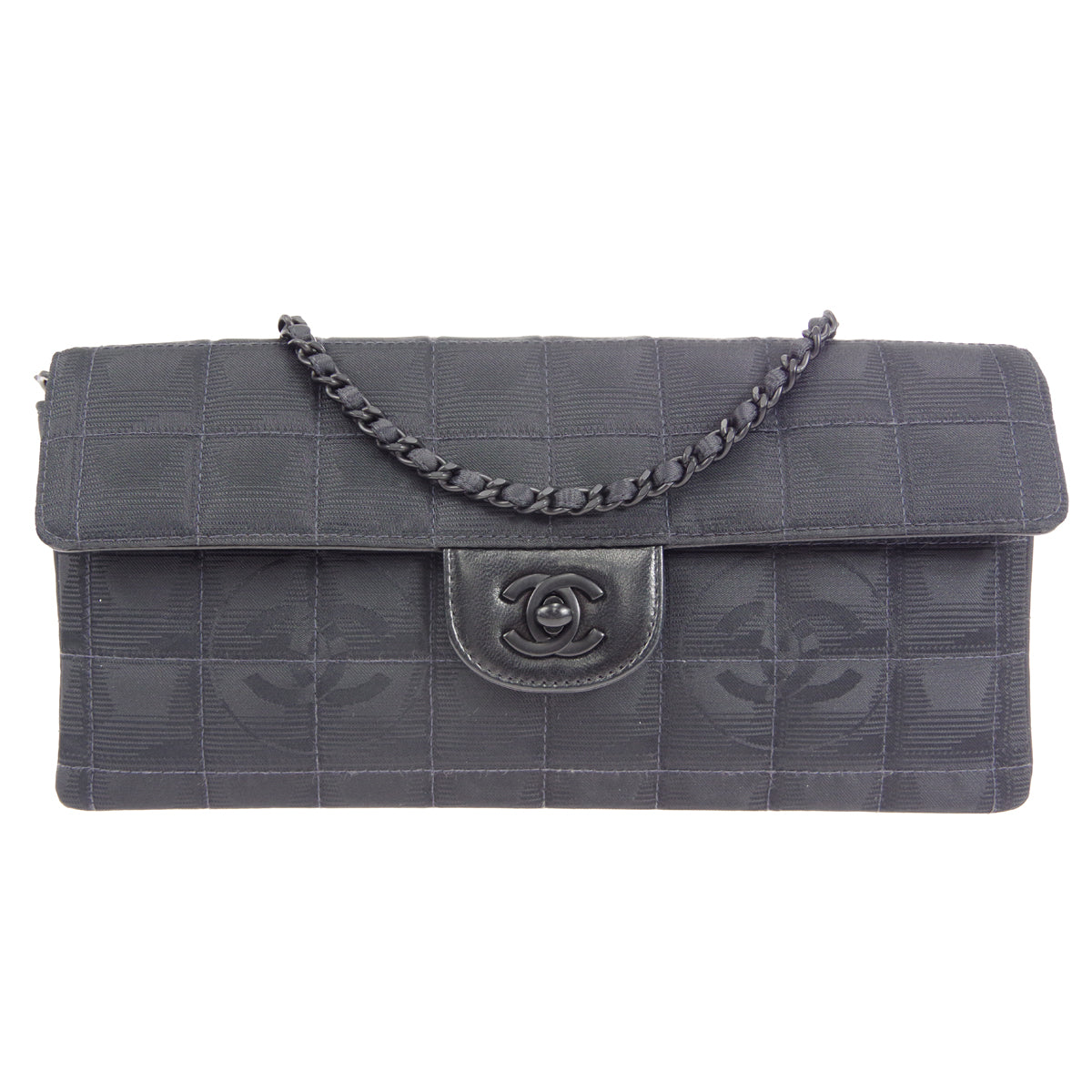 CHANEL 2000-2001 New Travel Line East West Black Jacquard
