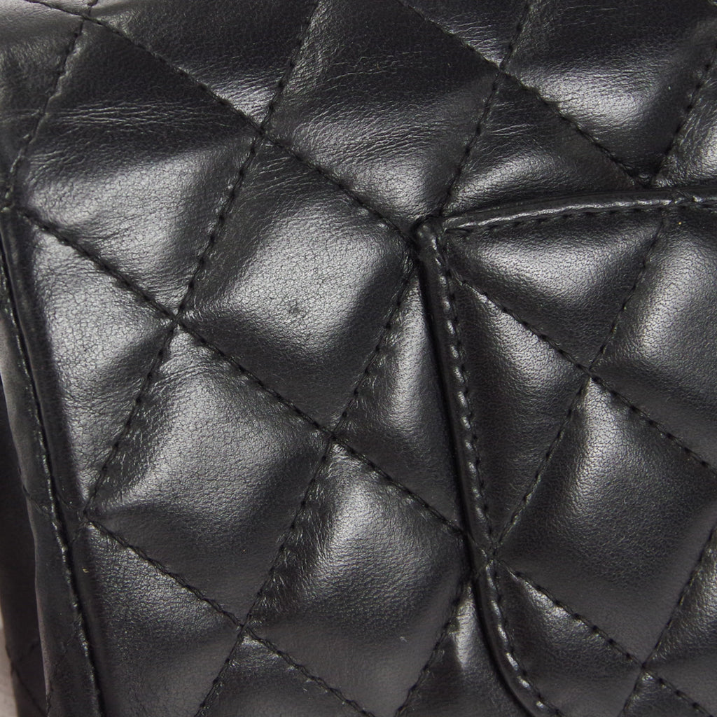 CHANEL 2006-2008 East West SHW Black Lambskin