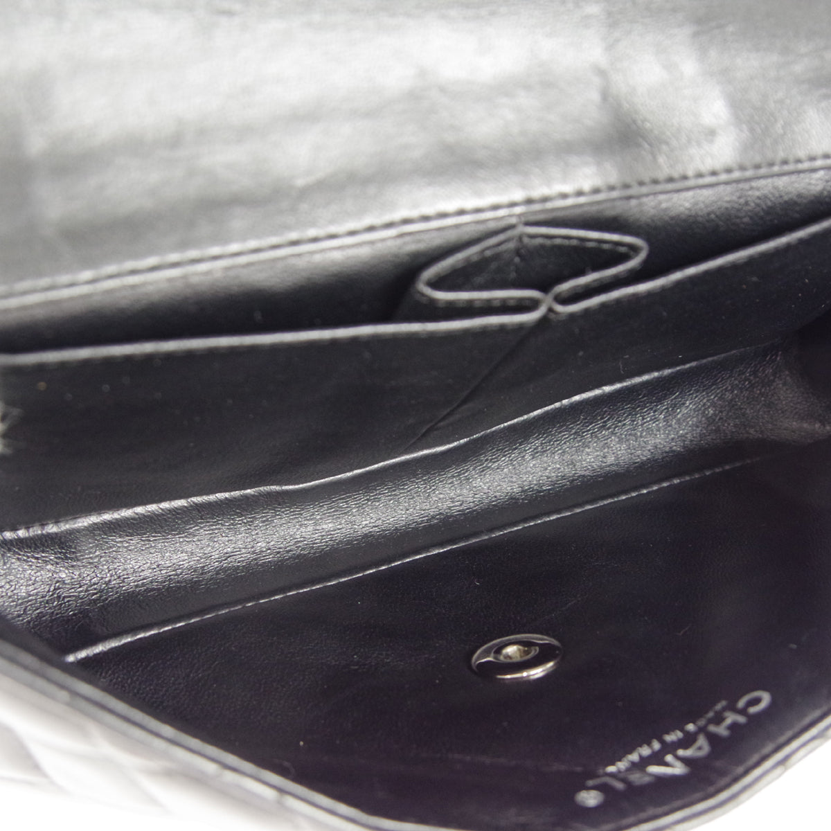 CHANEL 2006-2008 East West SHW Black Lambskin