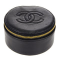 CHANEL 1994-1996 Timeless Jewelry Case Black Lambskin