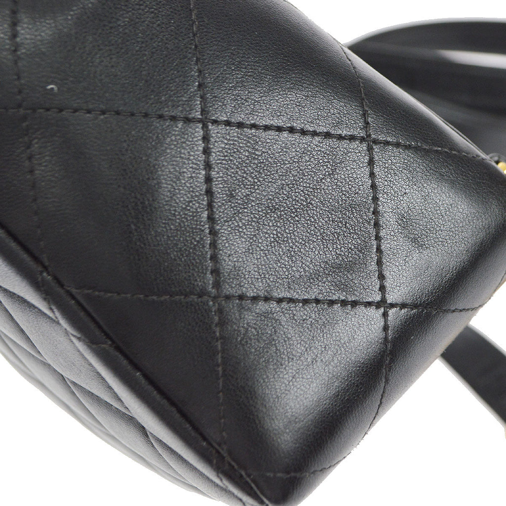 CHANEL 1996-1997 Tall Classic Flap Backpack Medium Black Lambskin