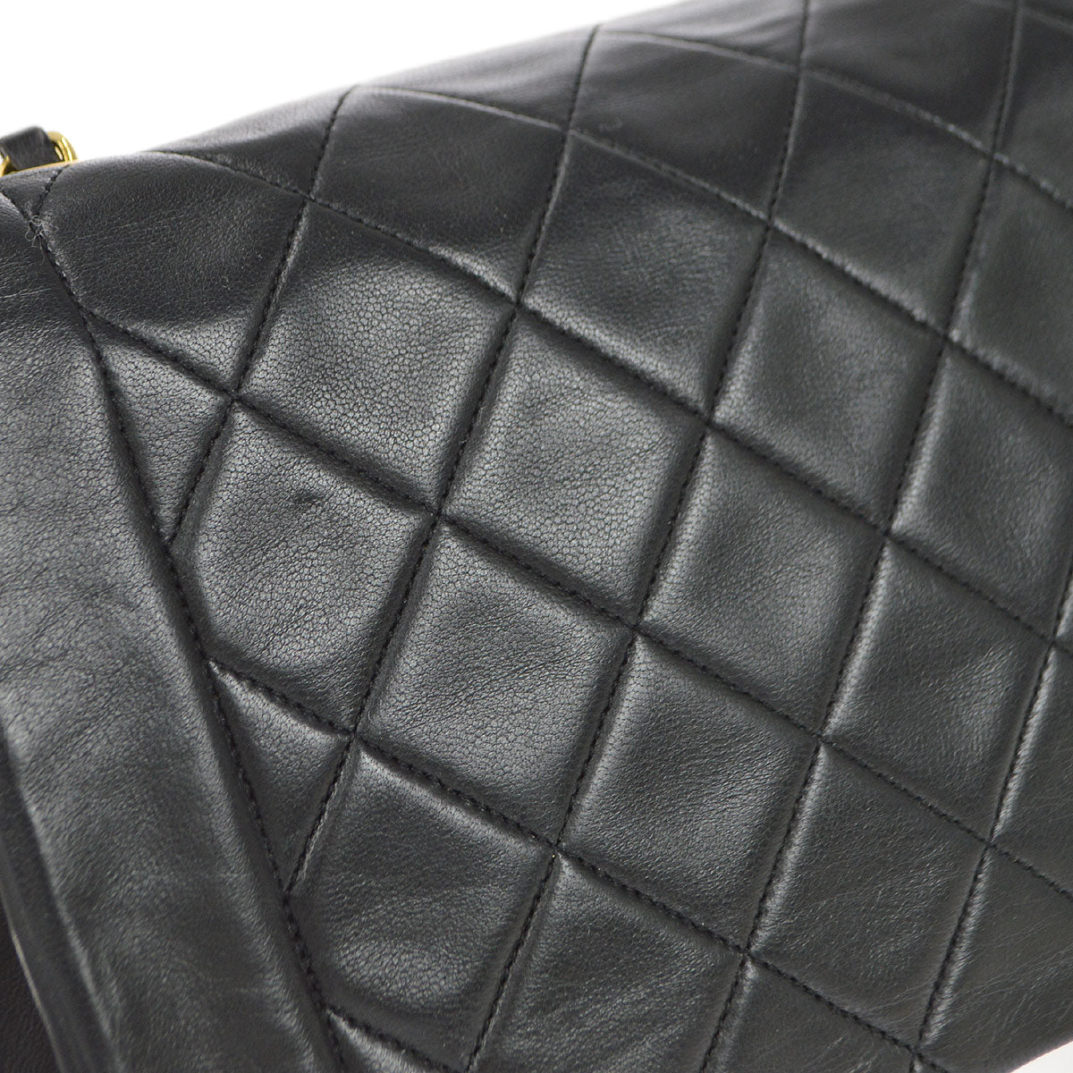 CHANEL 1989-1991 Diana Flap Medium Black Lambskin