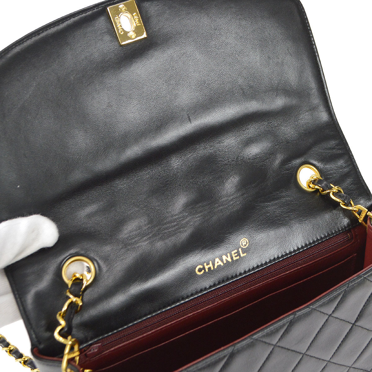 CHANEL 1989-1991 Diana Flap Medium Black Lambskin