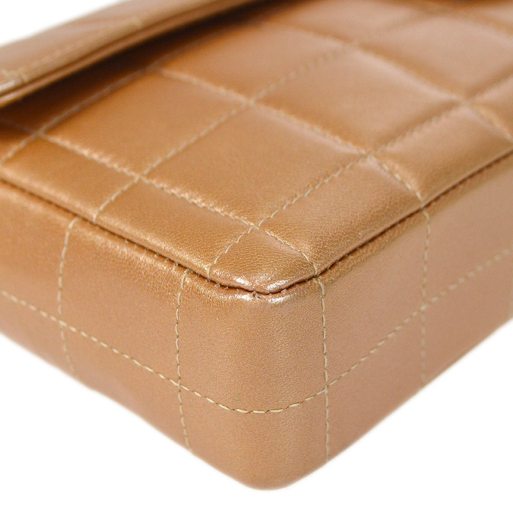 CHANEL 2001-2003 Choco Bar Eastwest Metallic Pink Lambskin