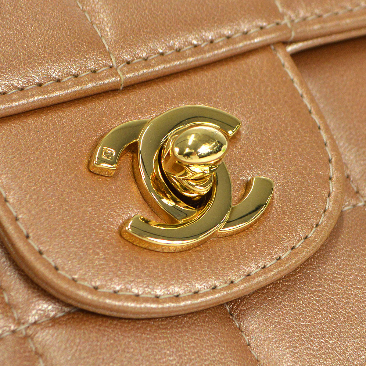 CHANEL 2001-2003 Choco Bar Eastwest Metallic Pink Lambskin