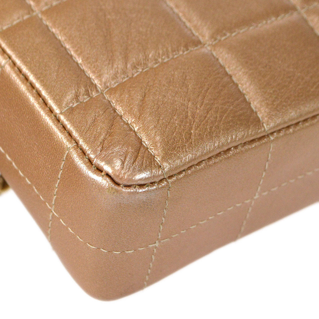 CHANEL 2001-2003 Choco Bar Eastwest Metallic Pink Lambskin