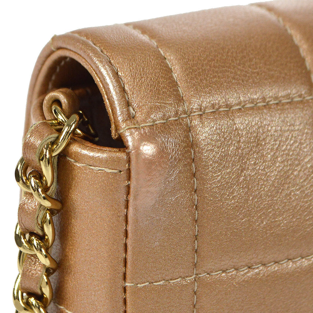 CHANEL 2001-2003 Choco Bar Eastwest Metallic Pink Lambskin