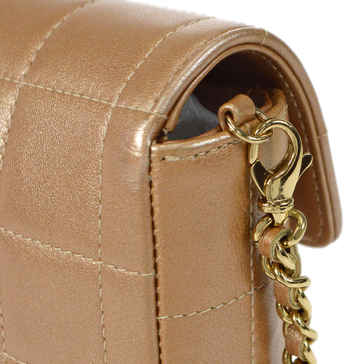 CHANEL 2001-2003 Choco Bar Eastwest Metallic Pink Lambskin