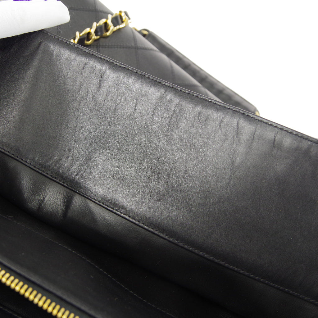 CHANEL 1991-1994 Cosmoline Supermodel Bag Black Calfskin