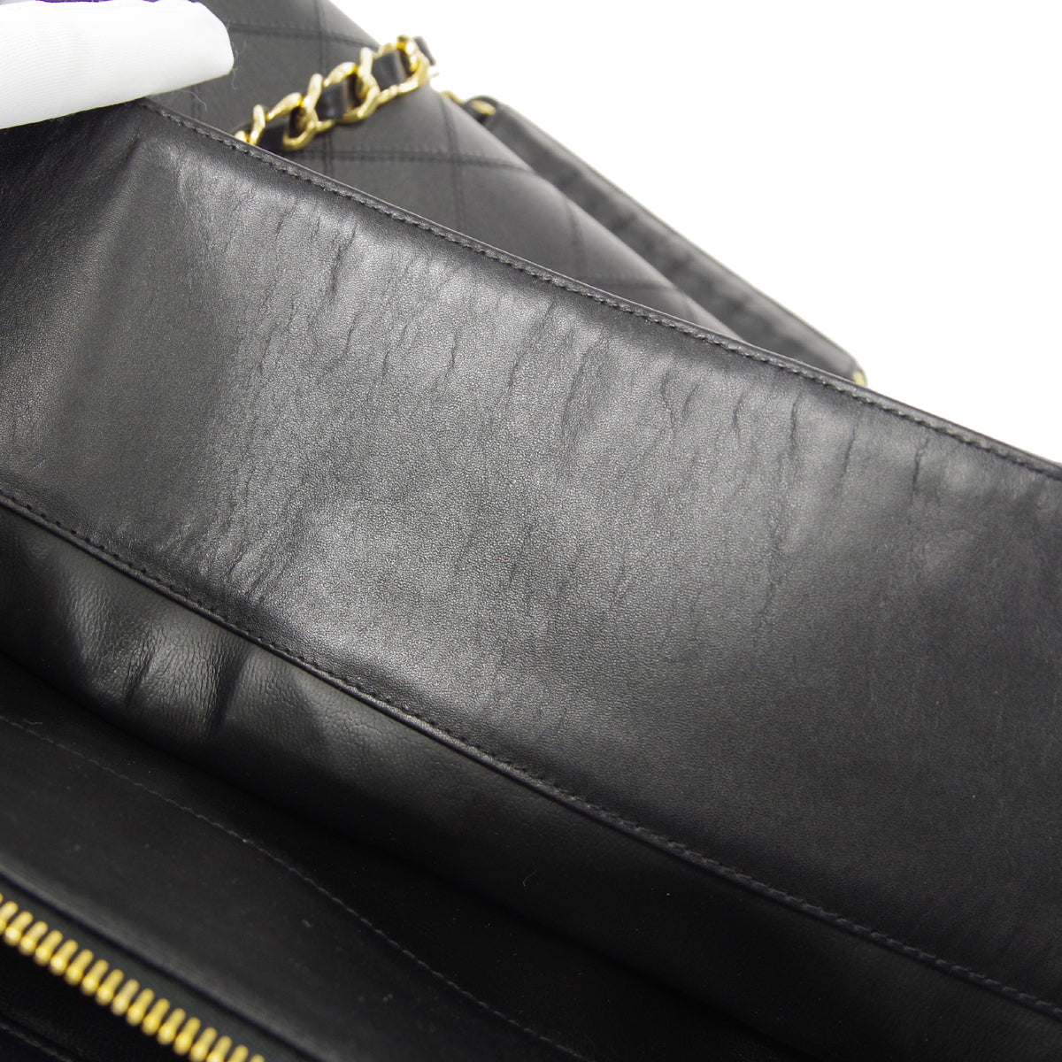 CHANEL 1991-1994 Cosmoline Supermodel Bag Black Calfskin