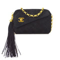 CHANEL 1994-1996 Pocket Camera Bag Mini Black Suede