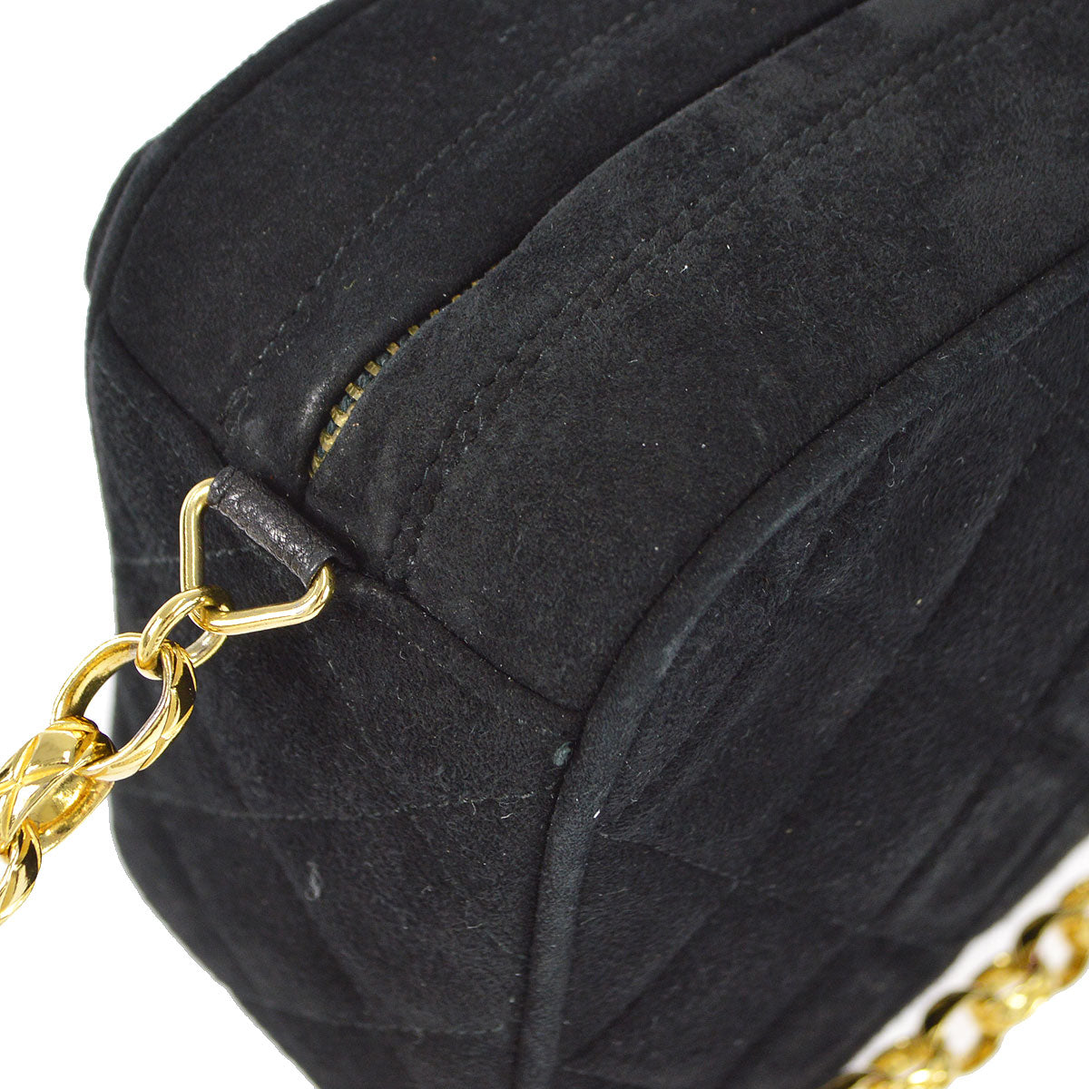 CHANEL 1994-1996 Pocket Camera Bag Mini Black Suede