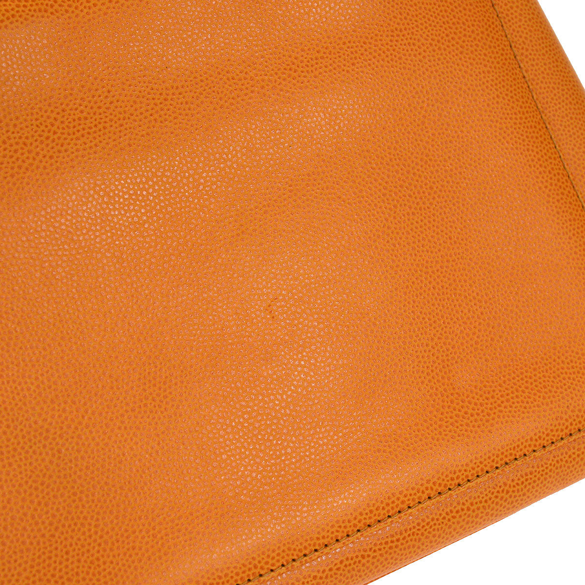 CHANEL 1997-1999 Shopping Bag Medium Orange Caviar