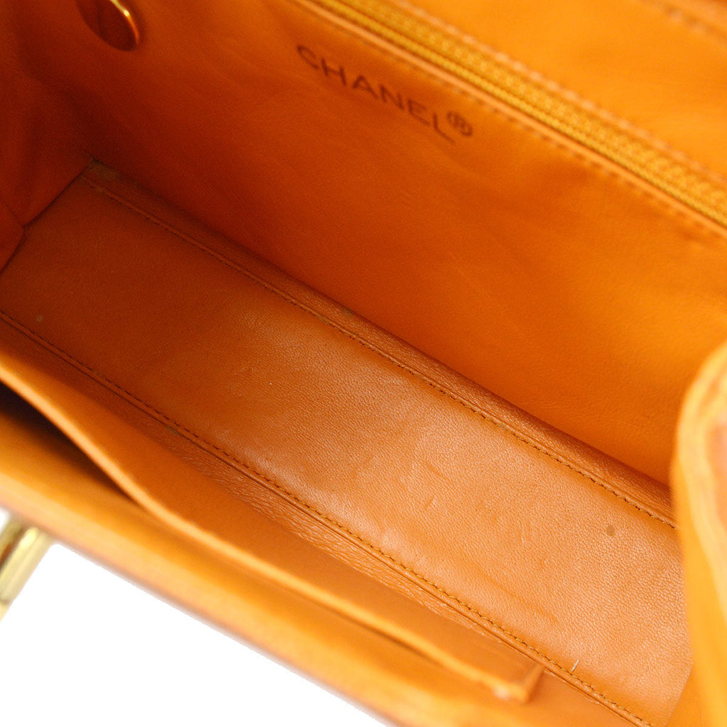CHANEL 1997-1999 Shopping Bag Medium Orange Caviar