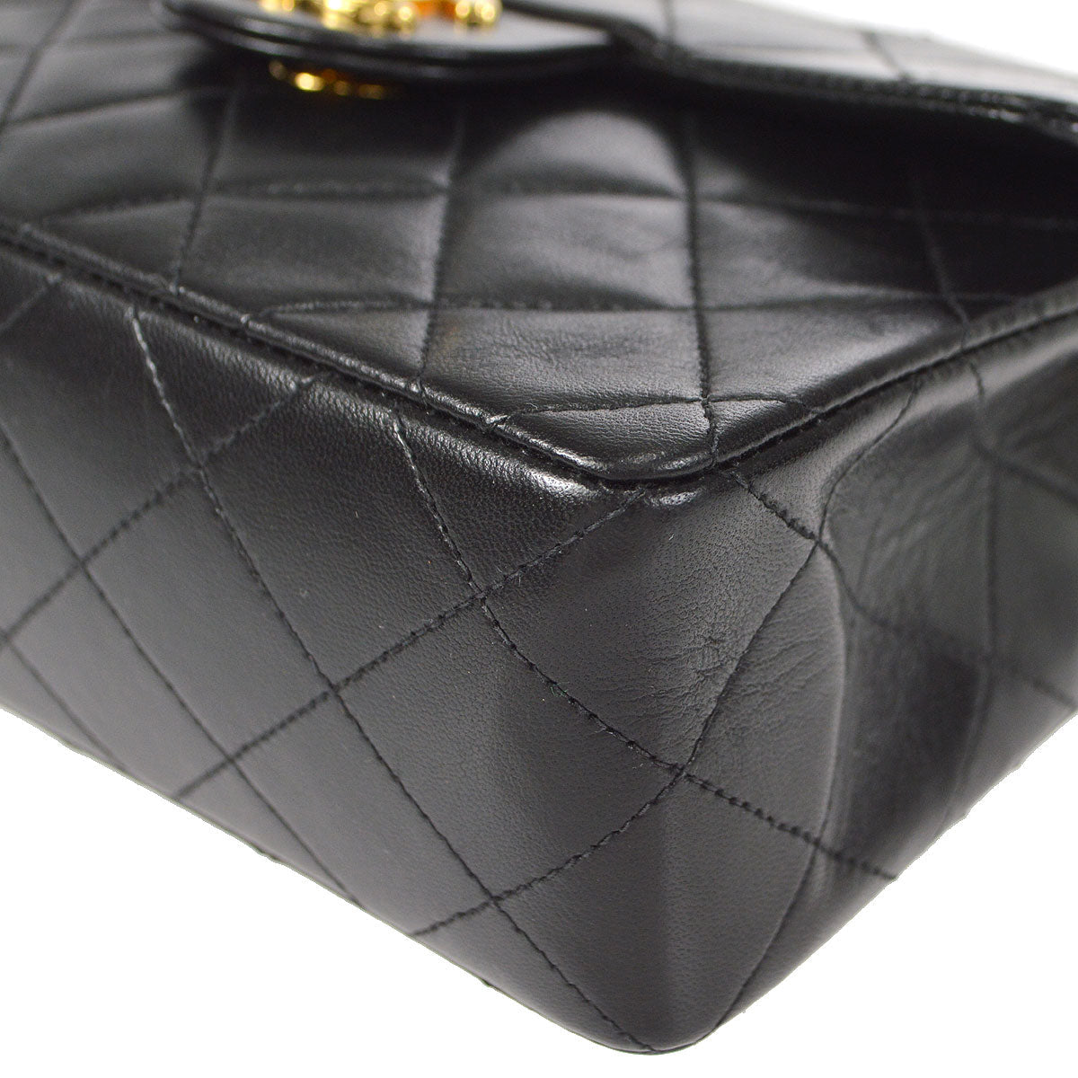 CHANEL 1994-1996 Classic Square Flap 17 Black Lambskin