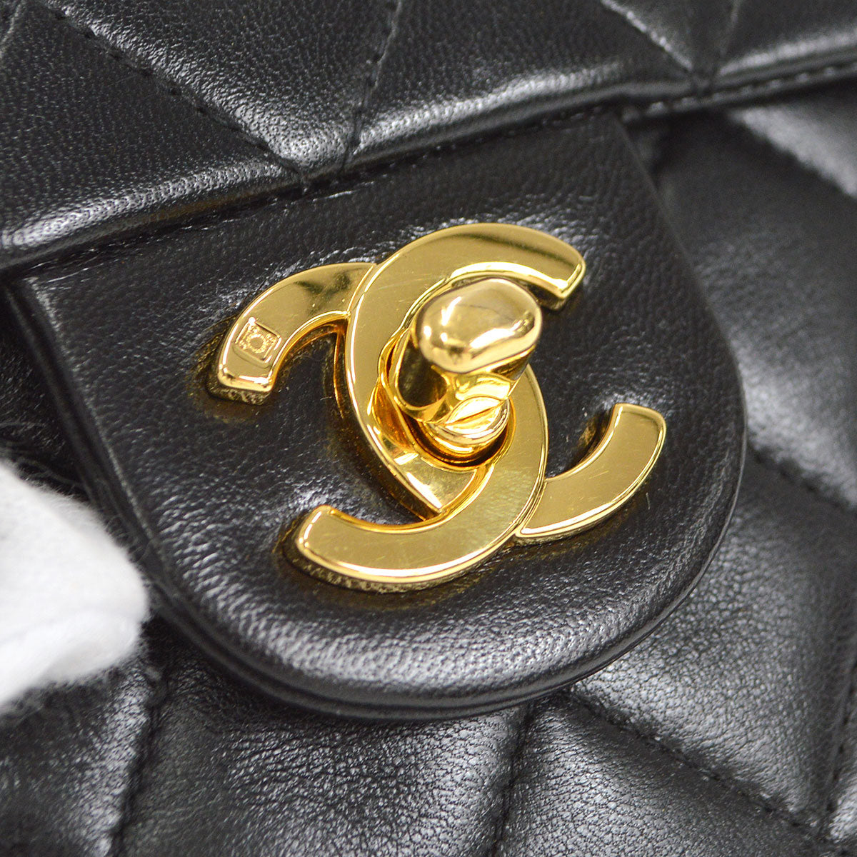 CHANEL 1994-1996 Classic Square Flap 17 Black Lambskin