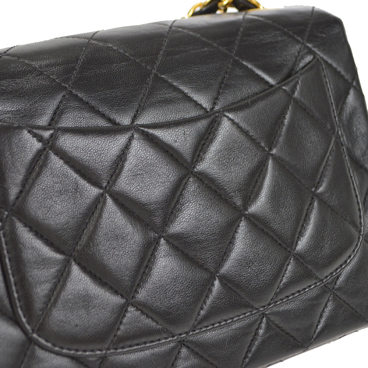 CHANEL 1994-1996 Classic Square Flap 17 Black Lambskin