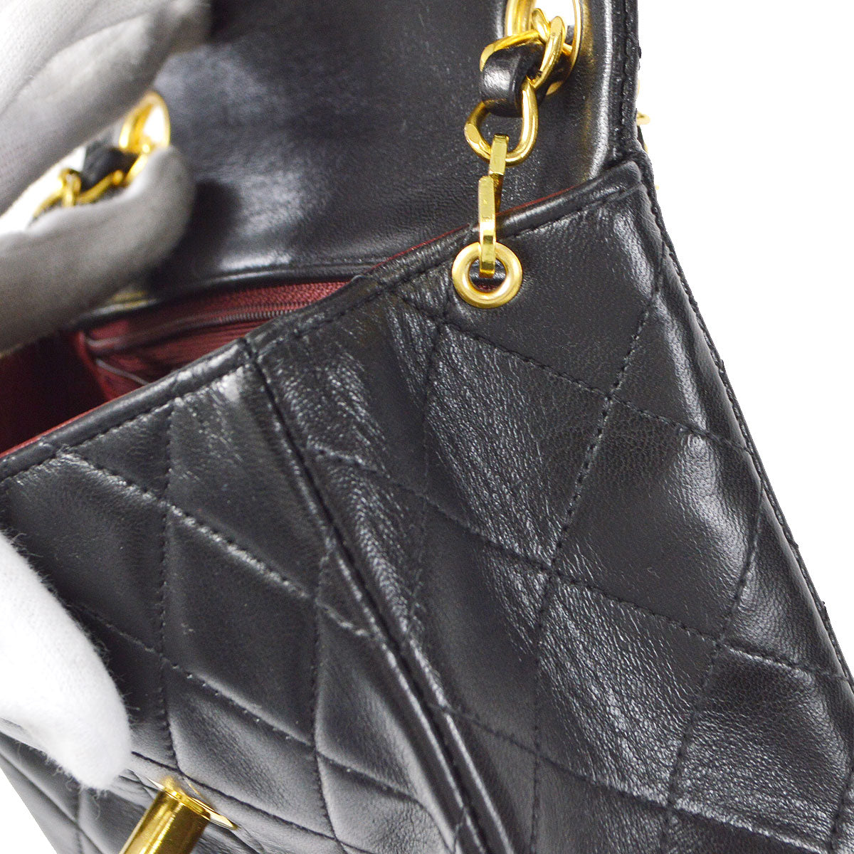 CHANEL 1994-1996 Classic Square Flap 17 Black Lambskin
