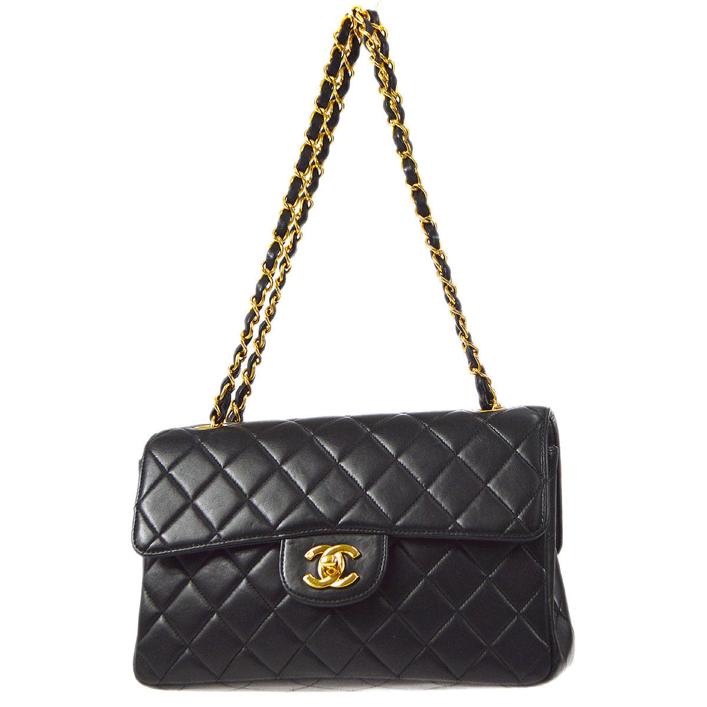 CHANEL 1996-1997 Double Face Classic Flap Small Black Lambskin