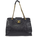 CHANEL 1989-1991 Cosmoline Supermodel Bag Black Calfskin