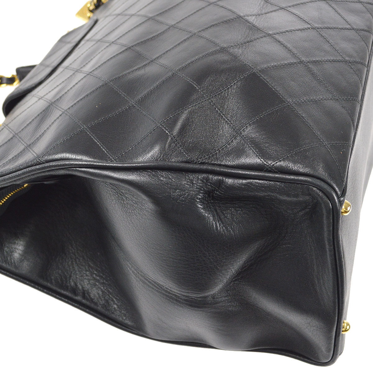 CHANEL 1989-1991 Cosmoline Supermodel Bag Black Calfskin