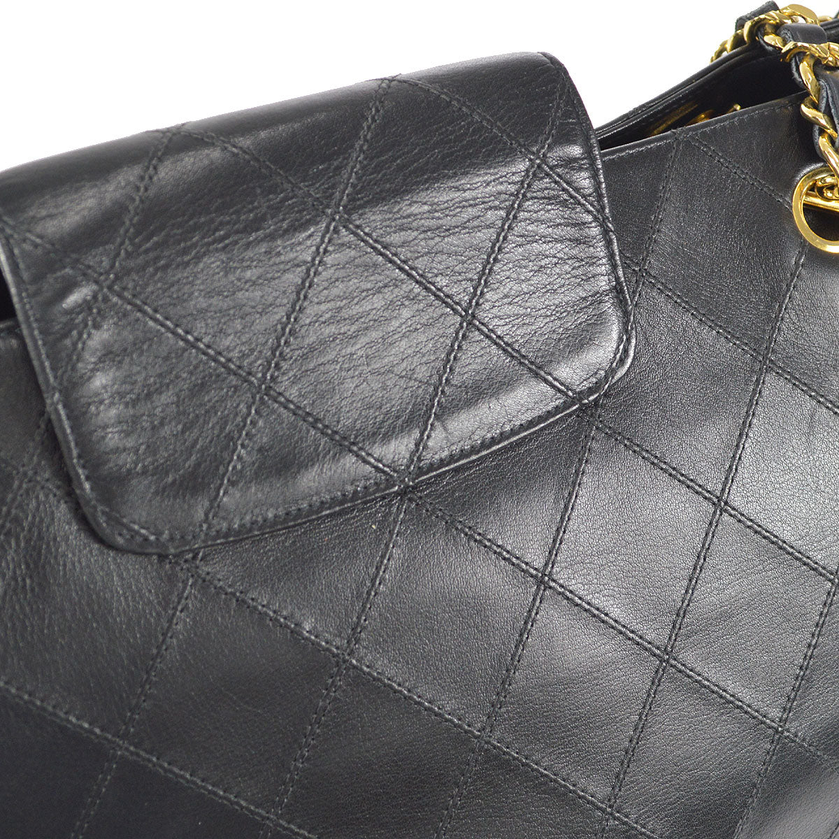 CHANEL 1989-1991 Cosmoline Supermodel Bag Black Calfskin