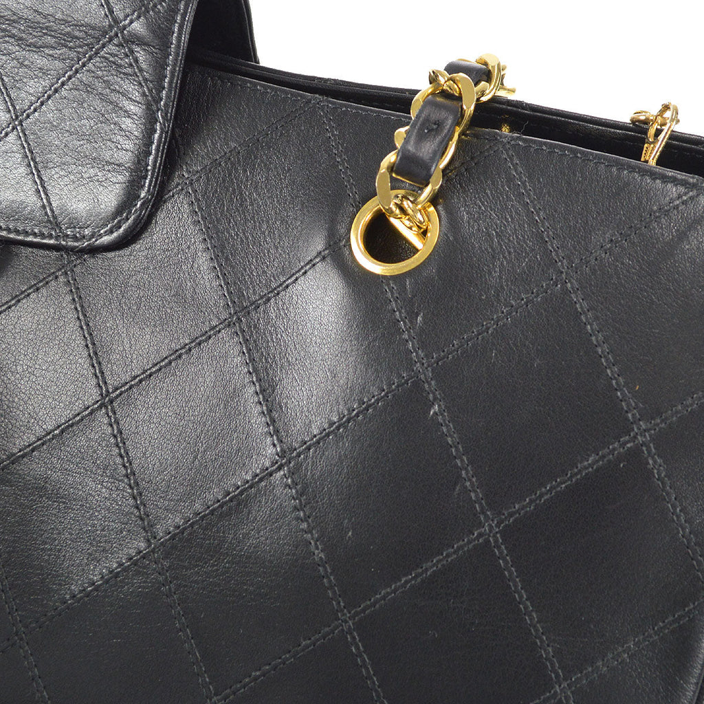 CHANEL 1989-1991 Cosmoline Supermodel Bag Black Calfskin