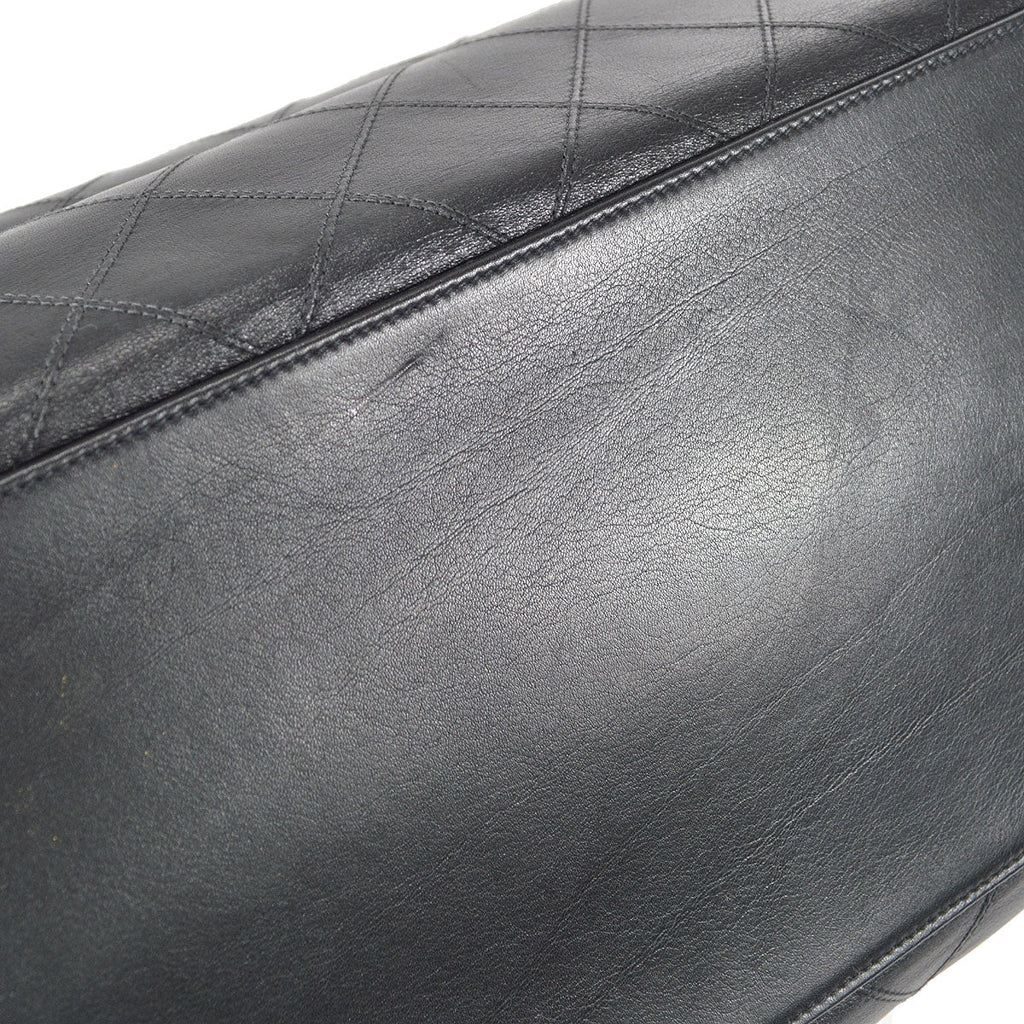 CHANEL 1989-1991 Cosmoline Supermodel Bag Black Calfskin