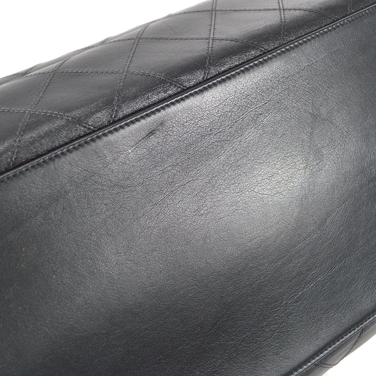 CHANEL 1989-1991 Cosmoline Supermodel Bag Black Calfskin