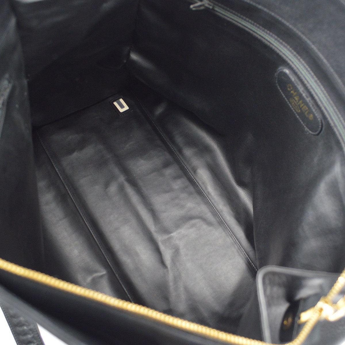 CHANEL 1989-1991 Cosmoline Supermodel Bag Black Calfskin