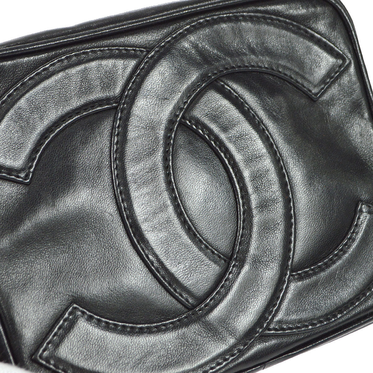 CHANEL 1986-1988 Camera Bag Mini Black Lambskin