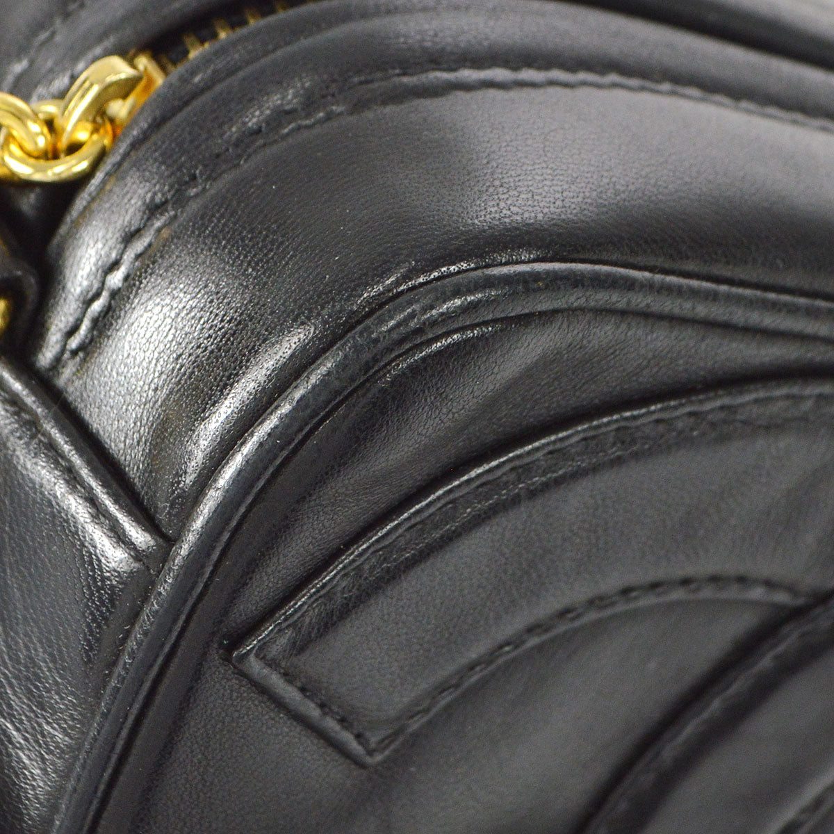 CHANEL 1986-1988 Camera Bag Mini Black Lambskin