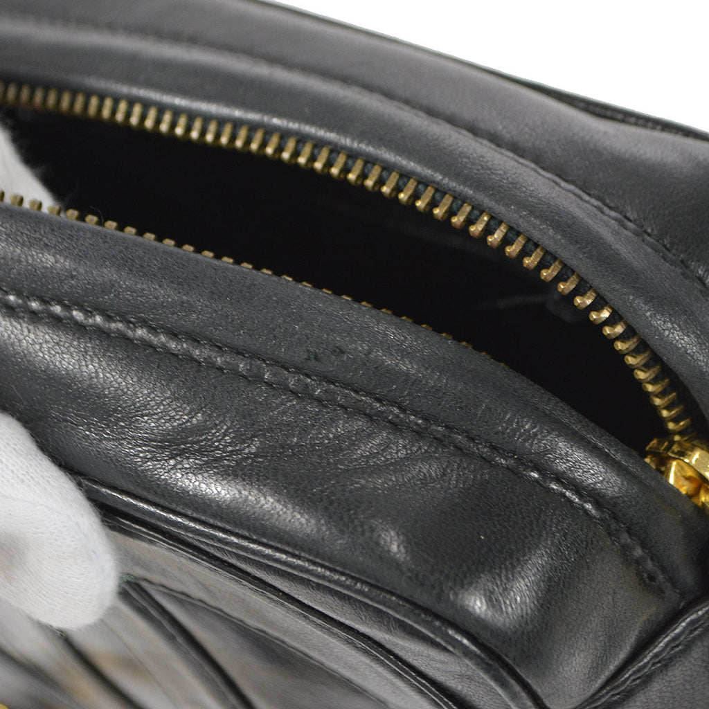 CHANEL 1986-1988 Camera Bag Mini Black Lambskin