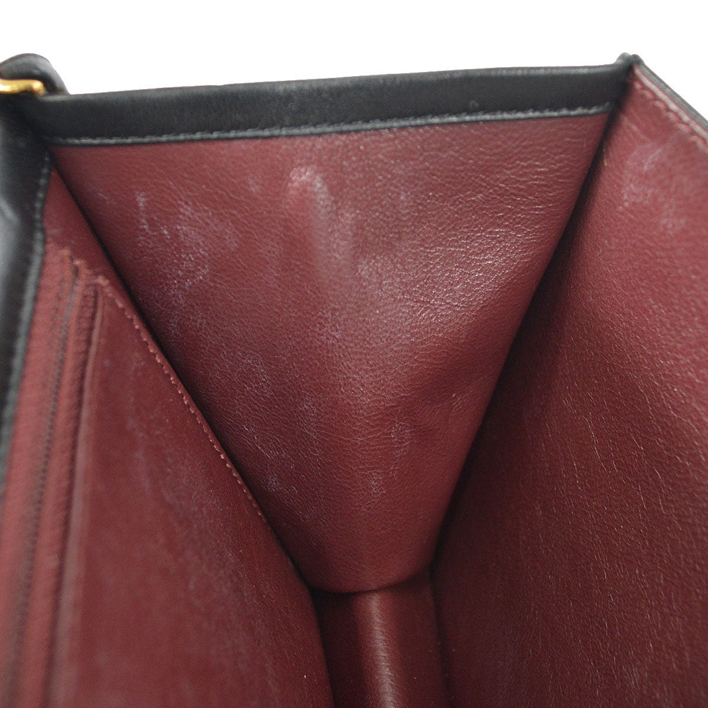CHANEL 1997-1999 CC Pushlock Full Flap Small Black Lambskin