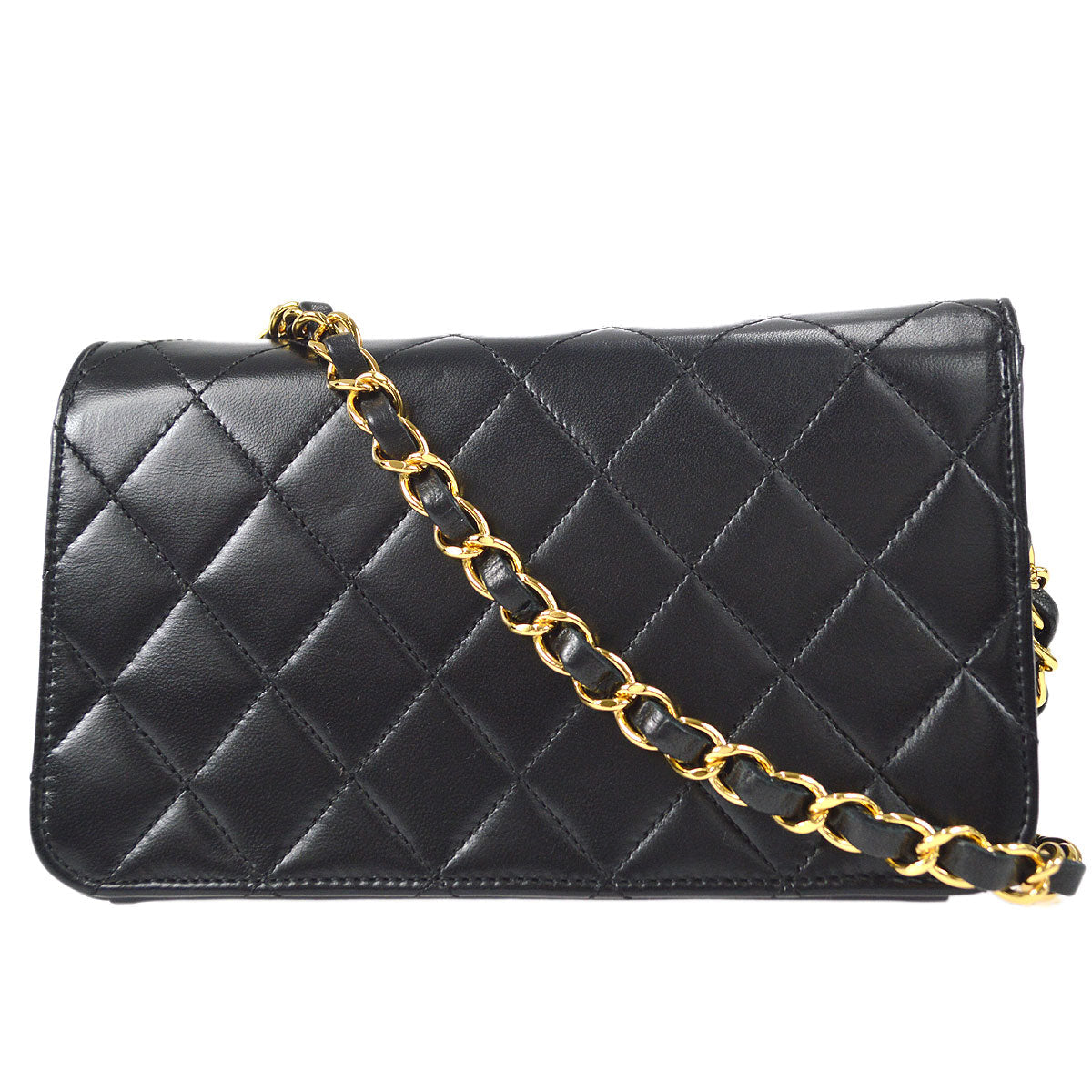 CHANEL 2006-2008 CC Turnlock Full Flap Mini Black Lambskin