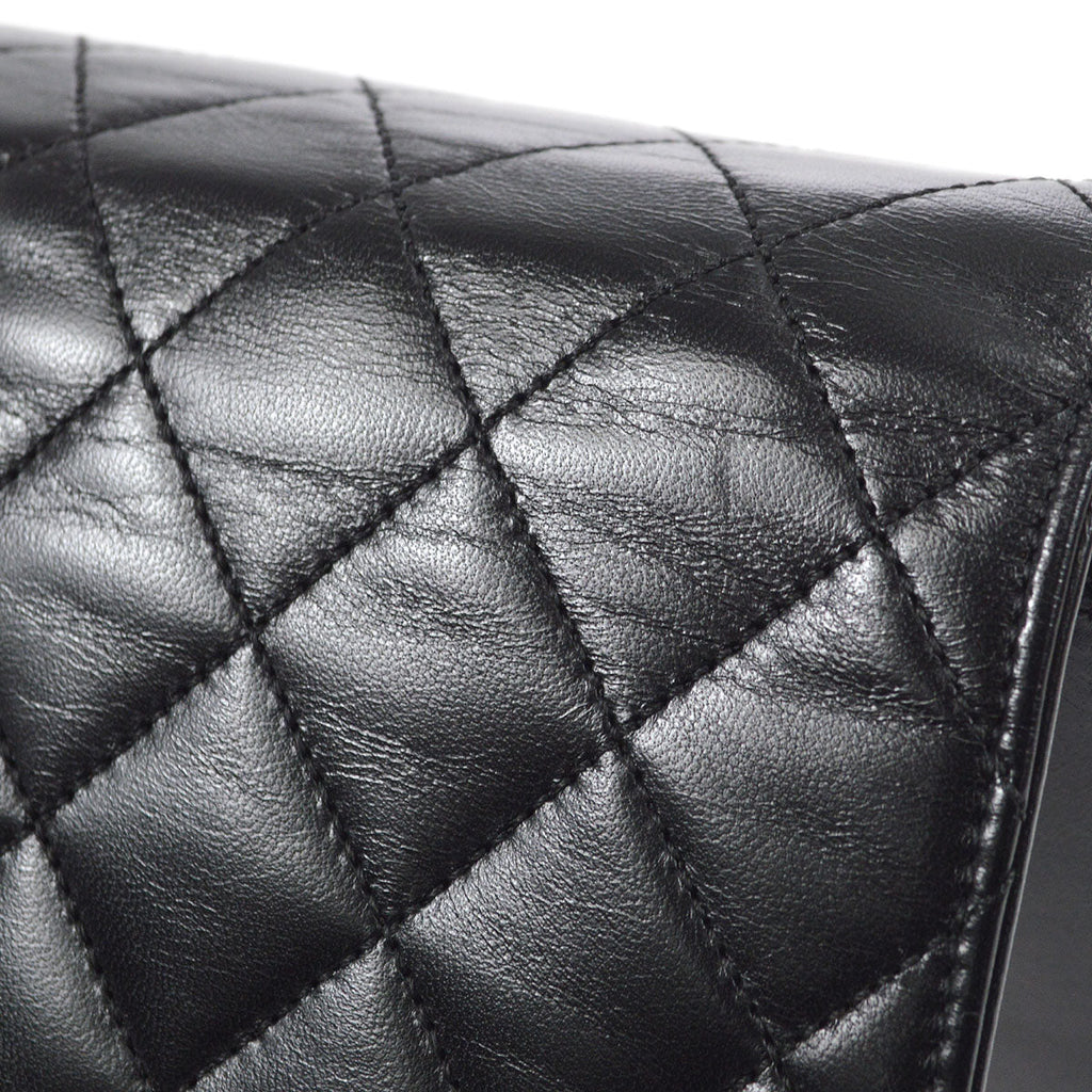 CHANEL 2006-2008 CC Turnlock Full Flap Mini Black Lambskin