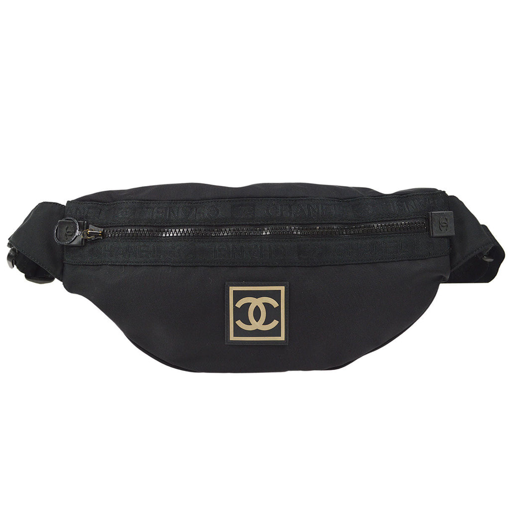 CHANEL 2003-2004 Sport Line Bum Bag Black