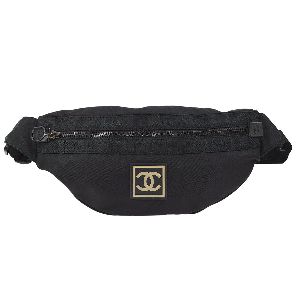 CHANEL 2003-2004 Sport Line Bum Bag Black