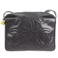 CHANEL 1994-1996 Triple CC Camera Bag Large Black Caviar