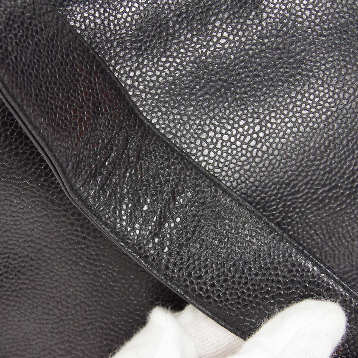 CHANEL 1994-1996 Triple CC Camera Bag Large Black Caviar