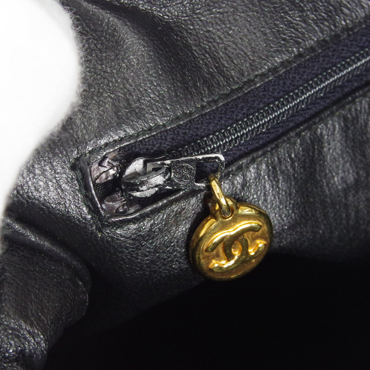 CHANEL 1994-1996 Triple CC Camera Bag Large Black Caviar