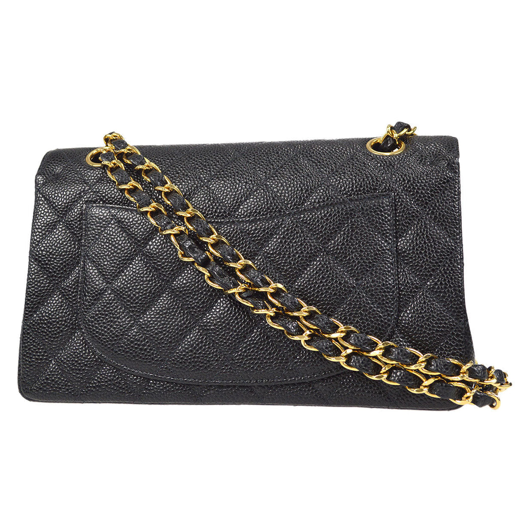 CHANEL 2001-2003 Classic Double Flap Small Black Caviar