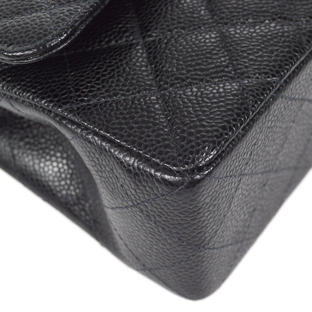 CHANEL 2001-2003 Classic Double Flap Small Black Caviar